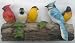 Decorative 5 Birds on Tree Trunk Figurine