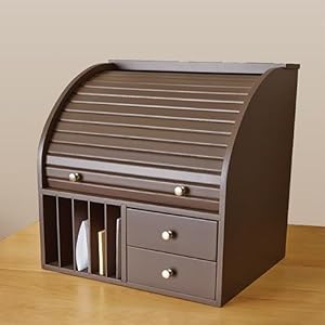 Amazon.com: Rolltop Desk Organizer - Espresso: Kitchen ...