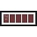 Craig Frames 1WB3BK 8 by 22-Inch Black Picture Frame, Single White Collage Mat with 5 - 4 by 6-Inch Openings