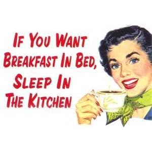 If You Want Breakfast In Bed... steel funny fridge magnet (hb lg white)
