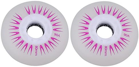 BIAL Outdoor Rollerblade Wheels 80mm 90A Inline Skate Wheel 2-Pack (Pink)