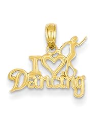 14k I Heart Dancing with Dancer Pendant