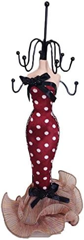 HOT! Polka Mannequin Elegant Dress Jewelry Earring Necklace Stand Display Holder (Brown2)