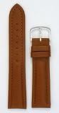 Mens Genuine Italian Leather Watchband - Chronograph Style - Color Tan Size: 20mm Long Watch Band