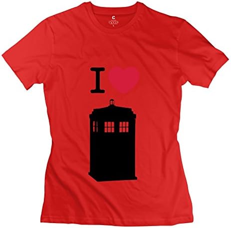 Women's T-Shirts Funny Love Telephone Booth Red Size S