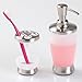 InterDesign Lusso Liquid Soap & Lotion Dispenser Pump for Kitchen or Bathroom Countertops, Frosted Clear/Brushed