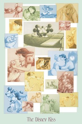 Walt Disney The Disney Kiss Art Print Poster - 24x36 Art Poster Print, 24x36