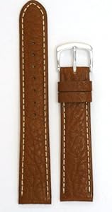 Men Genuine Italian Leather Watchband Tan 20mm Long Watch Band