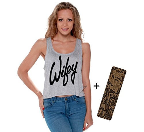 Awkwardstyles Wifey Boxy Crop Top Vintage Flowy Tank Top Black + Bookmark