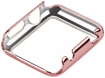 Damcn for Apple Watch Case, Electroplate Slim Case with Built-in Screen Protector for Apple Watch[Ultra-Thin] Plating Protective Bumper Case for Apple Watch/Watch Sport/Watch Edition(RoseGold38mm)