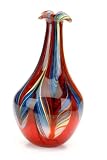 Italian Design Glass Rainbow Flame Pattern Vase