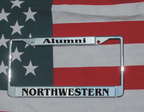 Northwestern Chrome Laser Engraved License Plate Frame