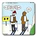 Rich Diesslins Funny Out to Lunch Cartoons - Novice Skiers Fatal Mistake Taking a Dou...