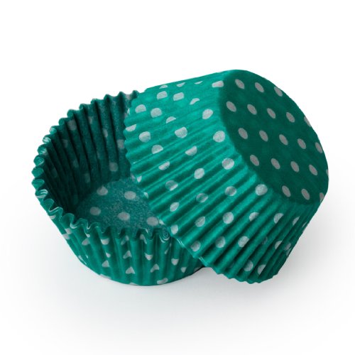 Dress My Cupcake Mini Green Polka Dot Cupcake Liners BULK - 500 Liners - Green liners, silicon baking cups, stands, towers