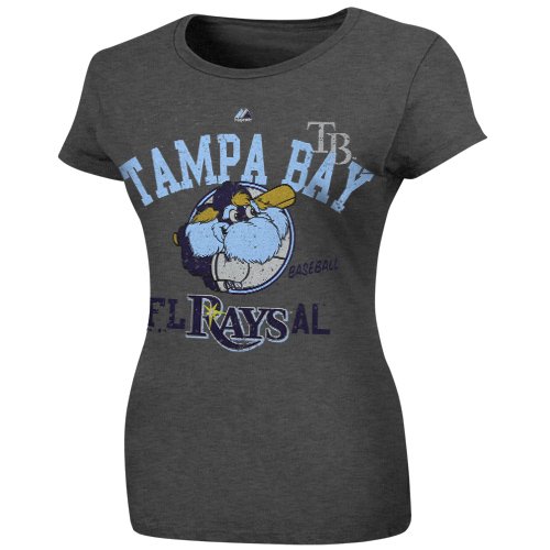 Majestic Tampa Bay Rays Ladies Rookie Sensation T-Shirt - Gray (Large)