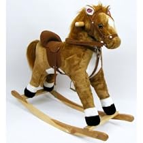 Plush Rocking Horse with Sound (Caramel)