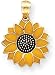 Jewelry : Enamel Sunflower Charm, 14K Yellow Gold