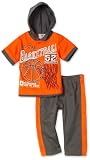 Little Rebels Baby-boys Infant Basketball Hoodie Knit Shirt with Matching Stripe Pant Set