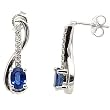 14K White Gold Sapphire and Diamond Earrings