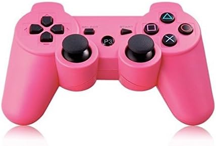 FULY Wireless Bluetooth Double Vibration Remote PS3 Controller for PS3 (Pink)