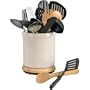 Basic Essentials 20-Piece White Ceramic Tub of Tools with Revolving Base