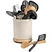 Basic Essentials 20-Piece White Ceramic Tub of Tools with Revolving Base