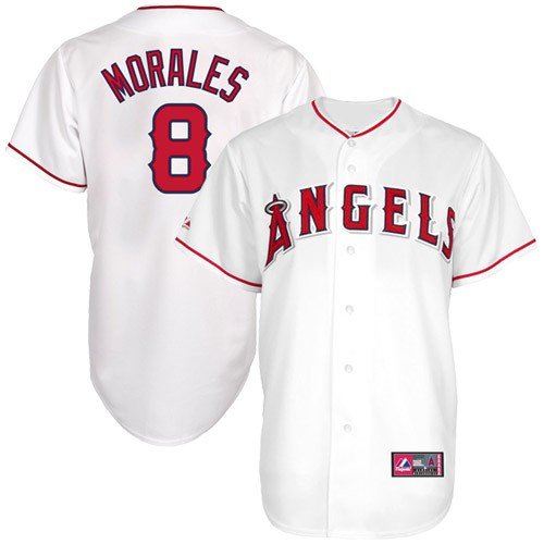 MLB Men's Los Angeles Angels Of Anaheim Kendry Morales White Home Short Sleeve 6 Button Synthetic Replica Baseball Jersey Big & Tall Spring 2012  (White, XXX-Large)