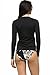 Private Island Women UPF50+ Swimsuit Long Sleeve Top Shirt Rash Guard Workout (L, Black-RGT)