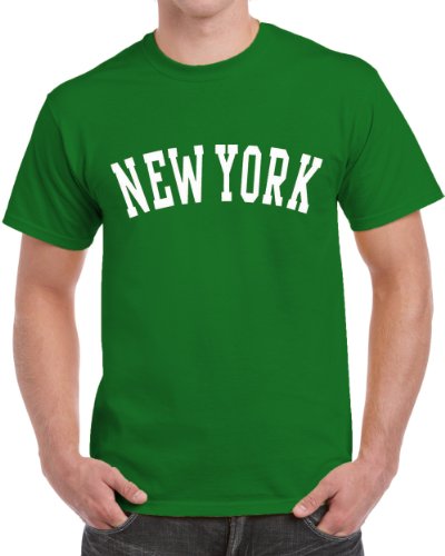 New York State Tee Shirt - White Block New York Printed Tee Shirt Black XXLarge