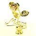 Gold & Clear Swarovski Crystal Mom Rose, Flower & Heart
