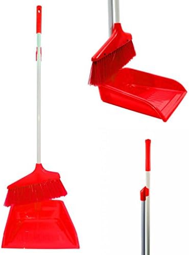 Upright Broom and Dustpan Sweep Set for Efficient and Easy Sweeping in Fun colors by Gavo Home (TM)