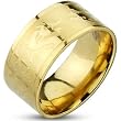 Spikes Mens Stainless Steel Gold IP 10mm Dragon Etched Ring