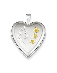 Sterling Silver Gold-Plated Wheat 16mm Heart Locket