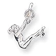 Sterling Silver Gymnast Charm Pendant