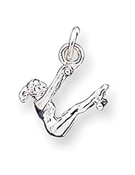 Sterling Silver Gymnast Charm Pendant