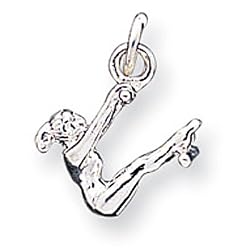 Sterling Silver Gymnast Charm Pendant