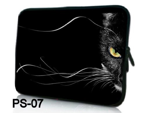 Make NEW Fashion black & half cat face Designe 13 13.3 inch Notebook Neoprene Silly Laptop Sleeve Case Bag Cover On for Apple Macbook Pro /Air 13 Retina Expose Air 13/ Sony VAIO/Samsung/DELL inspiron Vostro Studio XPS 13/HP Folio Longing 13 Pavilion DV