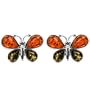Sterling Silver Multi Butterfly Stud Earrings
