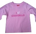 Arizona Cardinals Pink I Love Cardinals Long Sleeve Kids T-Shirt