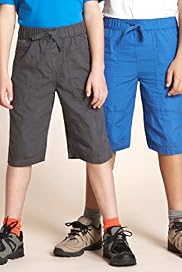 2 Pack - Pure Cotton Plain Woven Shorts