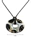 Necklace - N81 - Murano Glass Style - Oval Shape ~ Black Gold Silver