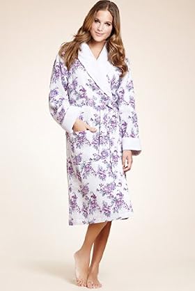 Pure Cotton Floral Waffle Dressing Gown