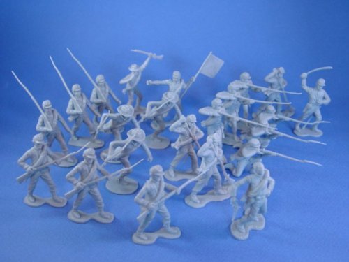 Civil War Toy Soldiers Marx Playset Commemorative Reissue Confederate Infantry 22 Piece Set