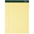 TOPS 63387 Docket Letter Size Legal Rule Double Pad, Canary, 100 Punched Sheets/Pad, 6/pk