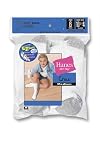 Hanes 741/6 GIRLS CUSHION CREW WHT W/GRY HEEL & TOE