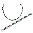 Sterling Silver Freshwater Cultured Pearl Bracelet & Necklace 2pc Set