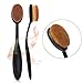 SHEENROAD Oval Makeup Brush Cosmetic Foundation Cream Powder Blush Brush (Black)