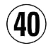 Produkt-Bild: Hinweisschild TEMPO 40 KM/H, PVC-Klebeschild f&uuml;r verschiedene Einsatzbereiche, f&uuml;r Landwirtschaft, Durchmesser: 200 mm