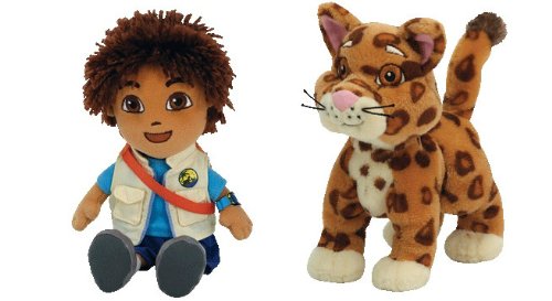 Ty Beanie Babies - Diego And Baby Jaguar