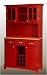 Buffet with 2-Door Hutch- Red/ Natural